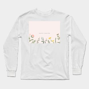 Happy easter flower design Long Sleeve T-Shirt